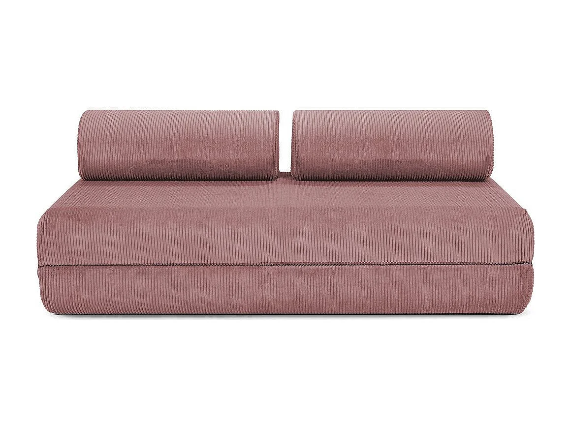 Canapé droit modulable et convertible 3 places - Velours côtelé - Rose