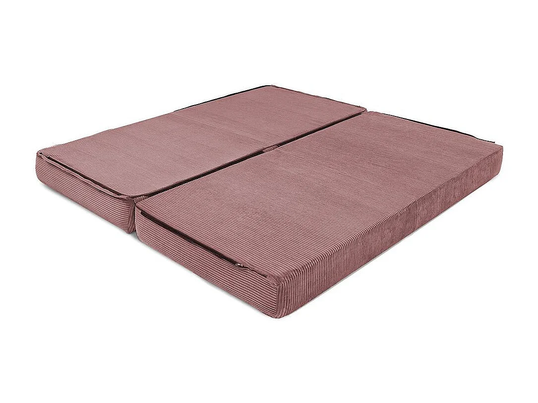 Canapé droit modulable et convertible 3 places - Velours côtelé - Rose