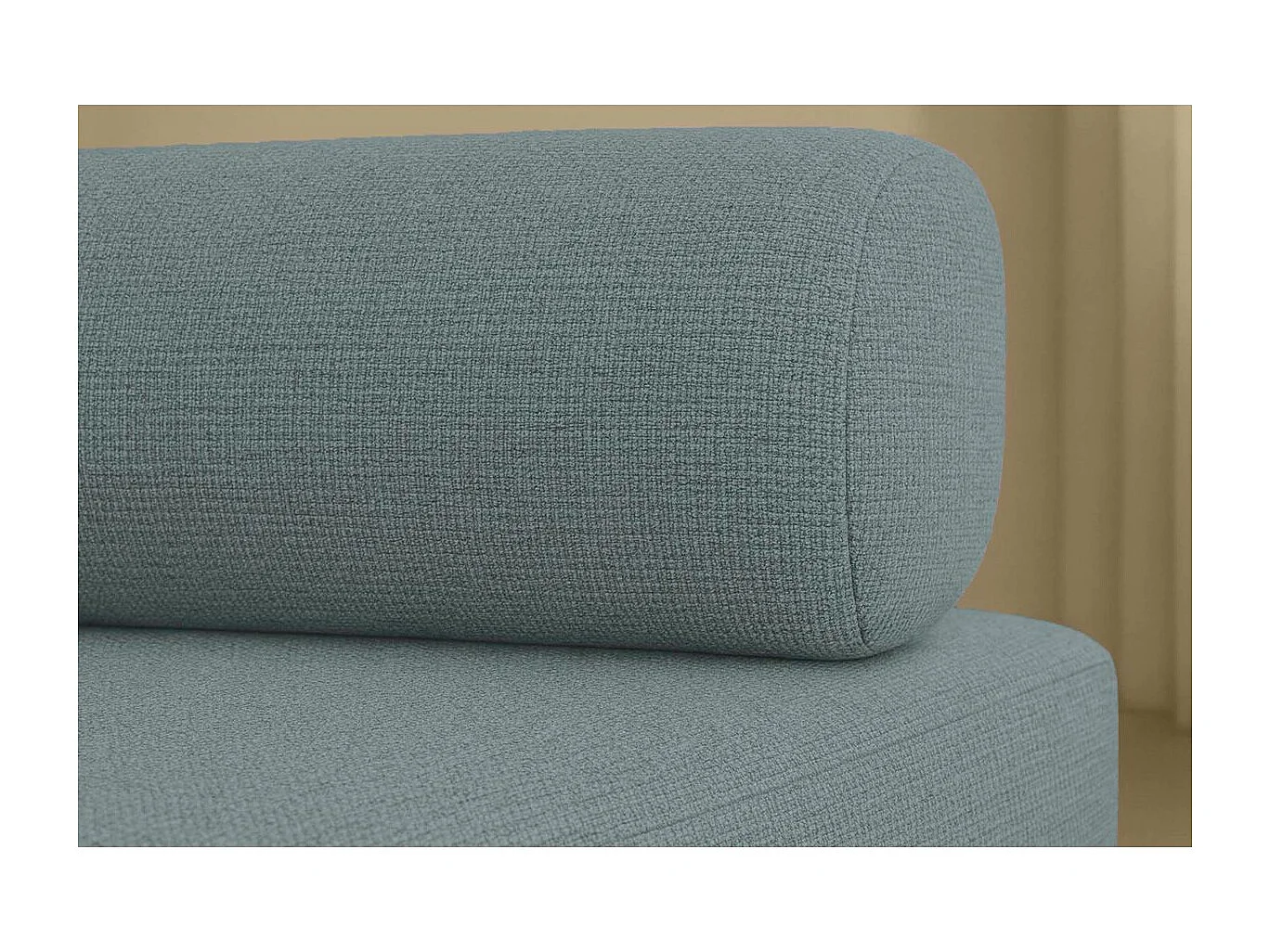 Canapé d'angle modulable et convertible 4 places - Tissu lisse - Bleu vert