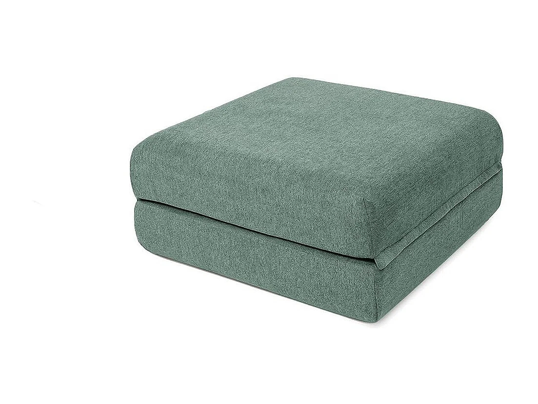 Canapé d'angle modulable et convertible 4 places - Tissu lisse - Bleu vert