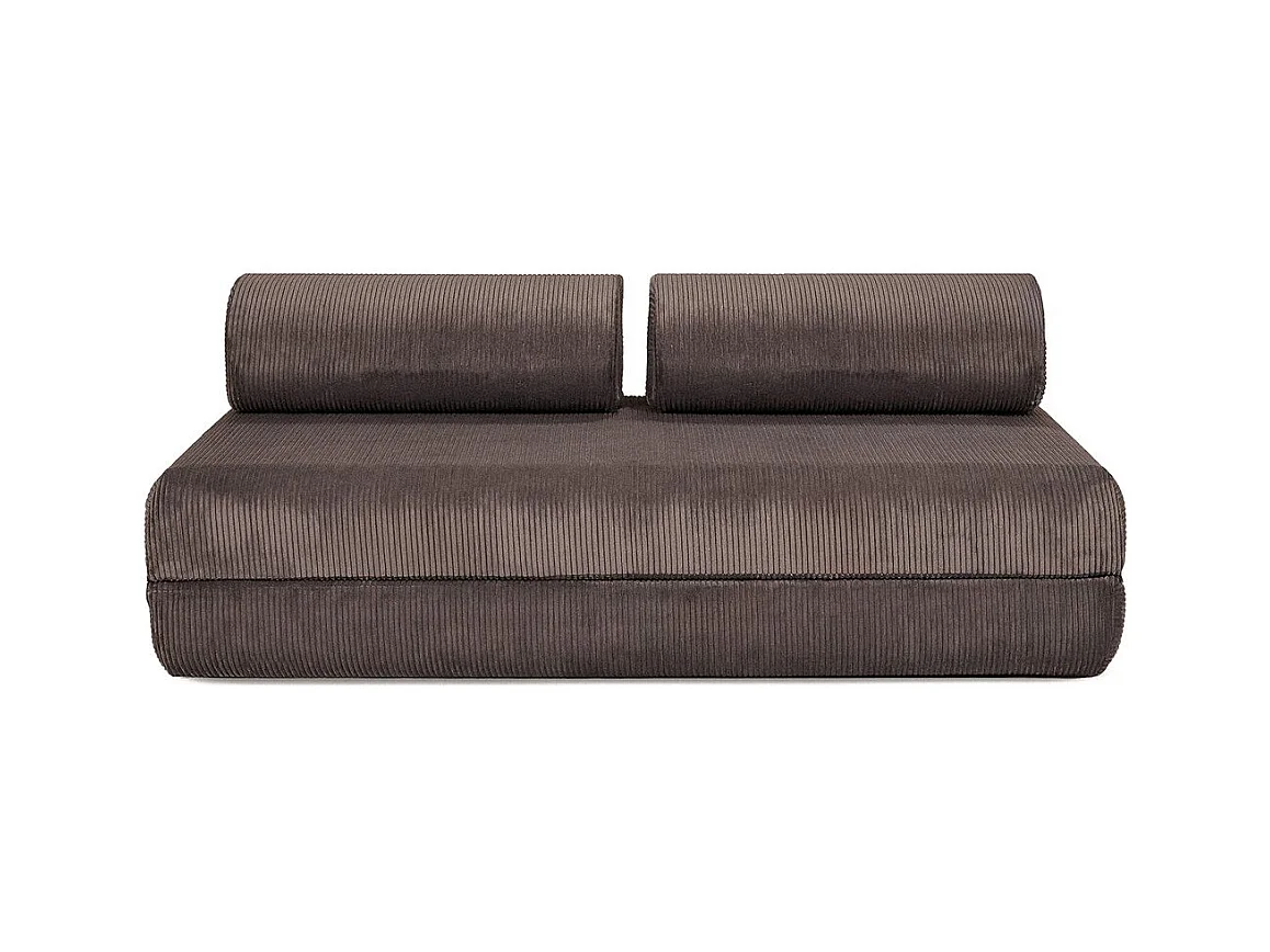 Canapé droit modulable et convertible 3 places - Velours côtelé - Marron