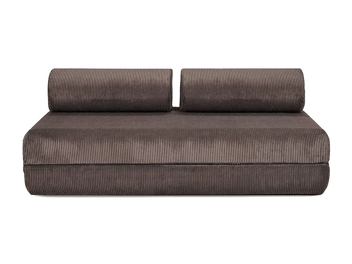 Canapé droit modulable et convertible 3 places - Velours côtelé - Marron