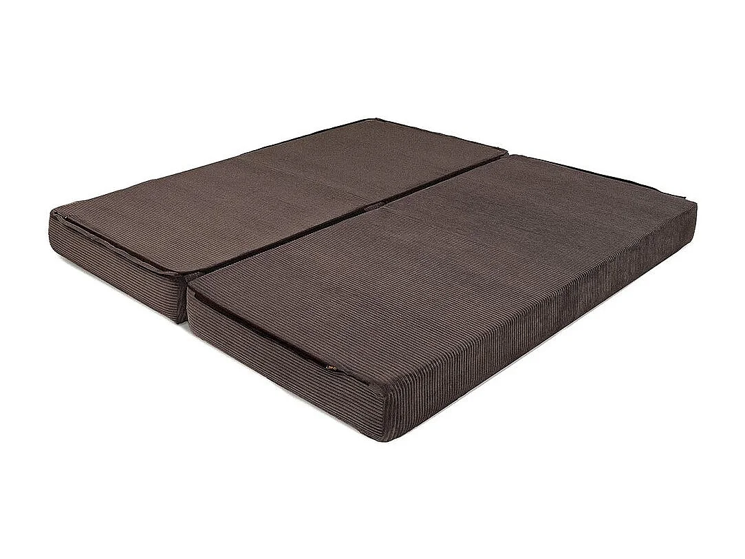 Canapé droit modulable et convertible 3 places - Velours côtelé - Marron