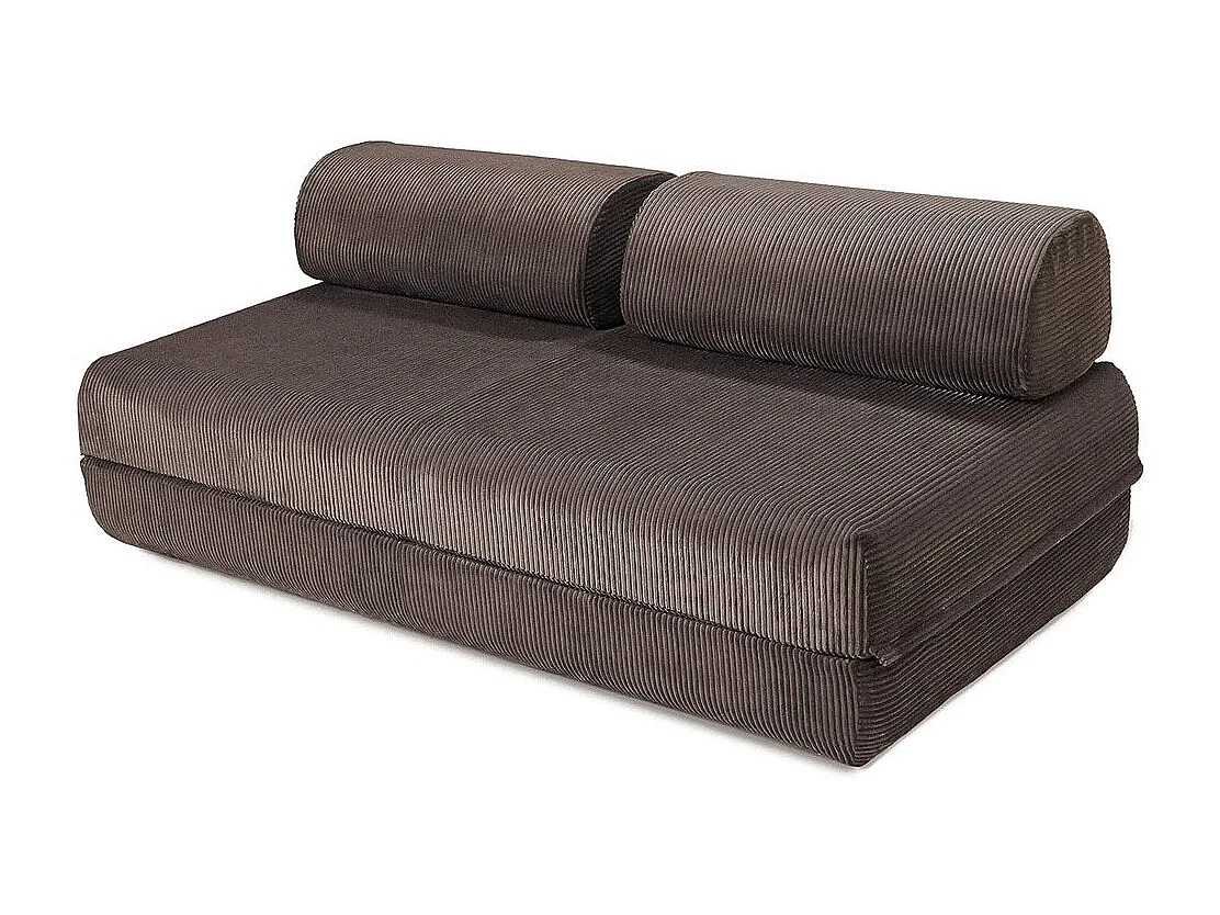 Canapé droit modulable et convertible 3 places - Velours côtelé - Marron