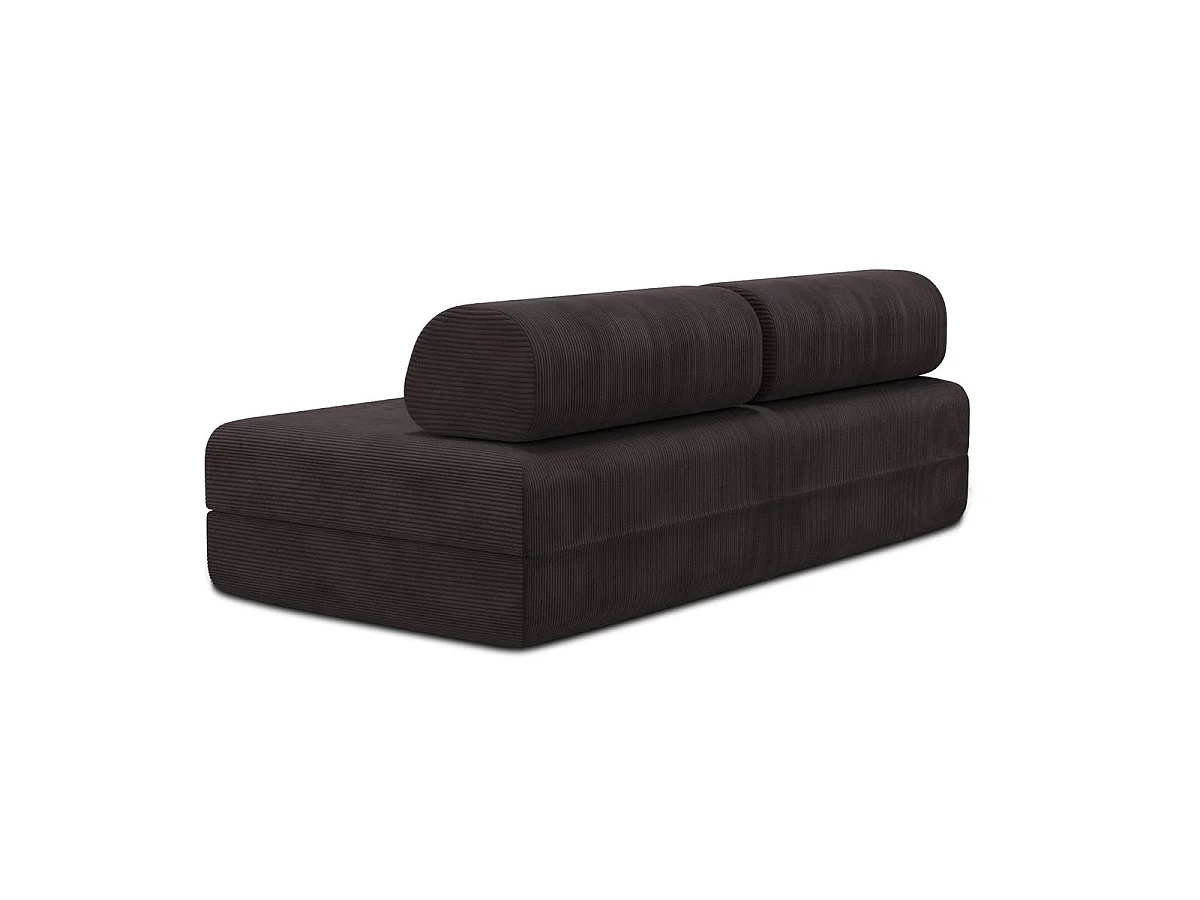 Canapé droit modulable et convertible 3 places - Velours côtelé - Marron