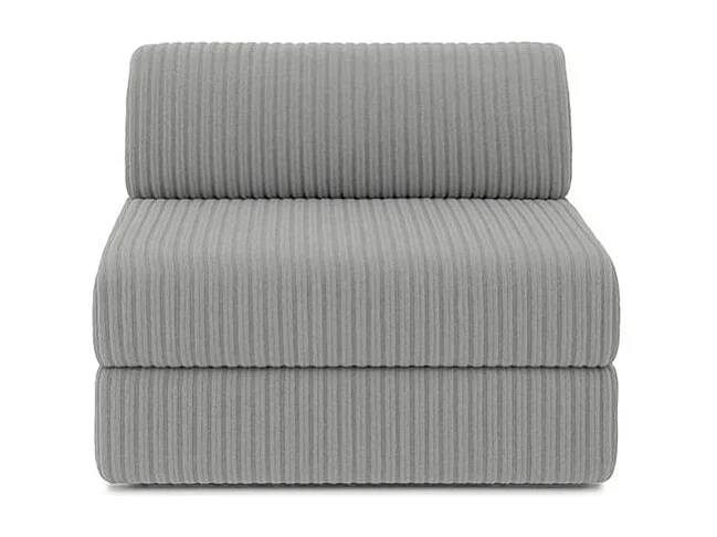 Canapé droit modulable et convertible 4 places - Velours côtelé XL - Gris clair