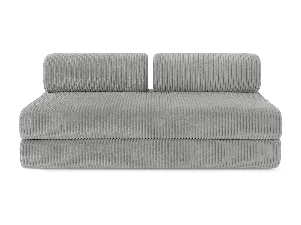 Canapé droit modulable et convertible 4 places - Velours côtelé XL - Gris clair