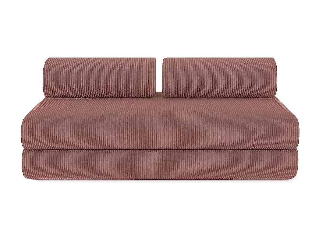 Canapé d'angle modulable et convertible 6 places - Velours côtelé - Rose