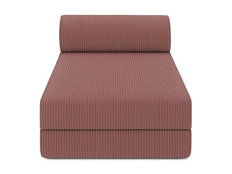 Canapé d'angle modulable et convertible 6 places - Velours côtelé - Rose