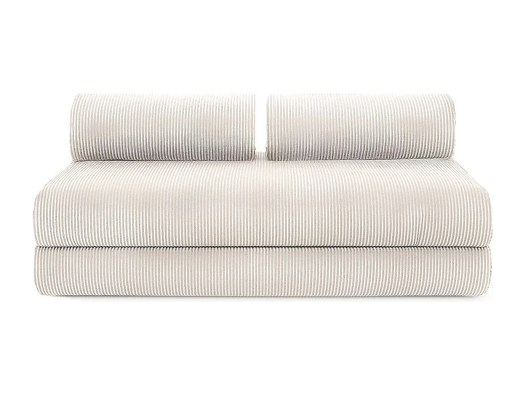 Canapé droit modulable et convertible 5 places - Velours côtelé - Blanc