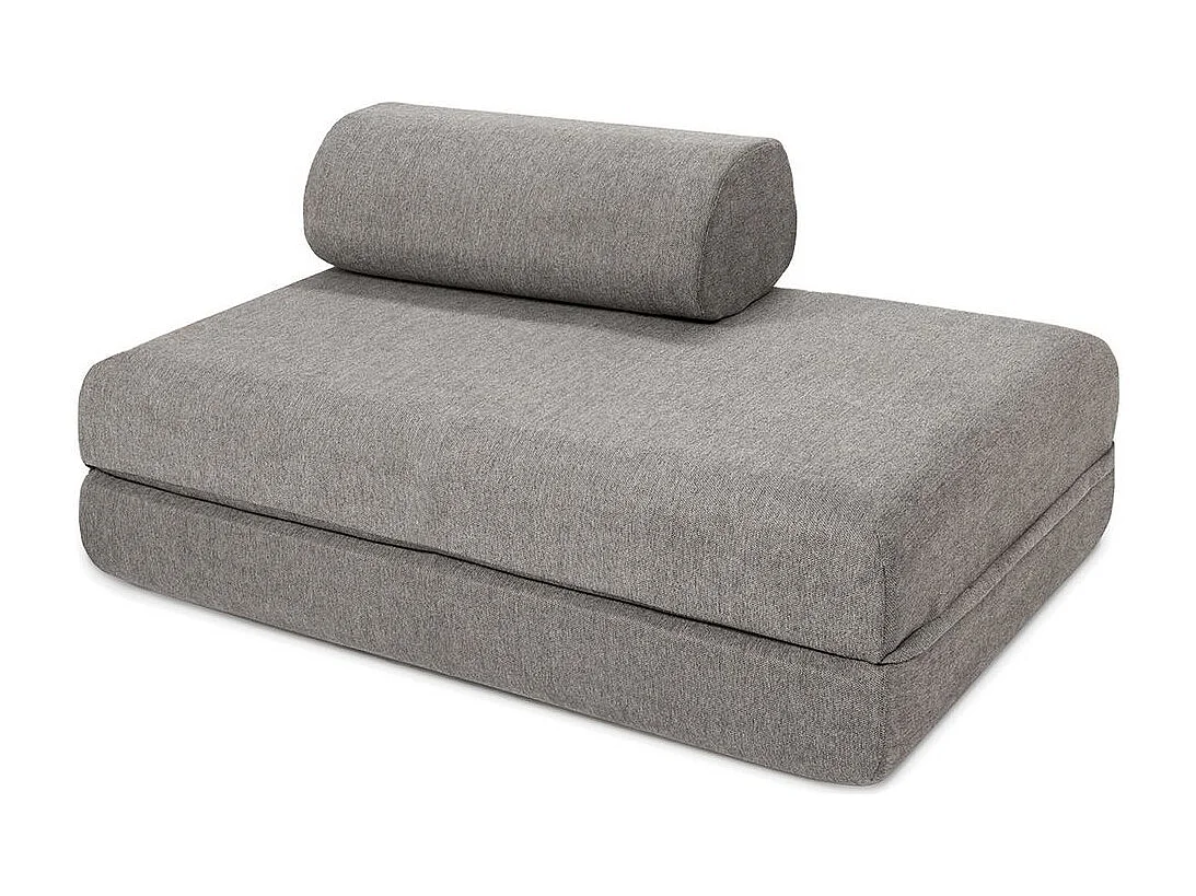 Canapé droit modulable et convertible 5 places - Tissu lisse - Gris