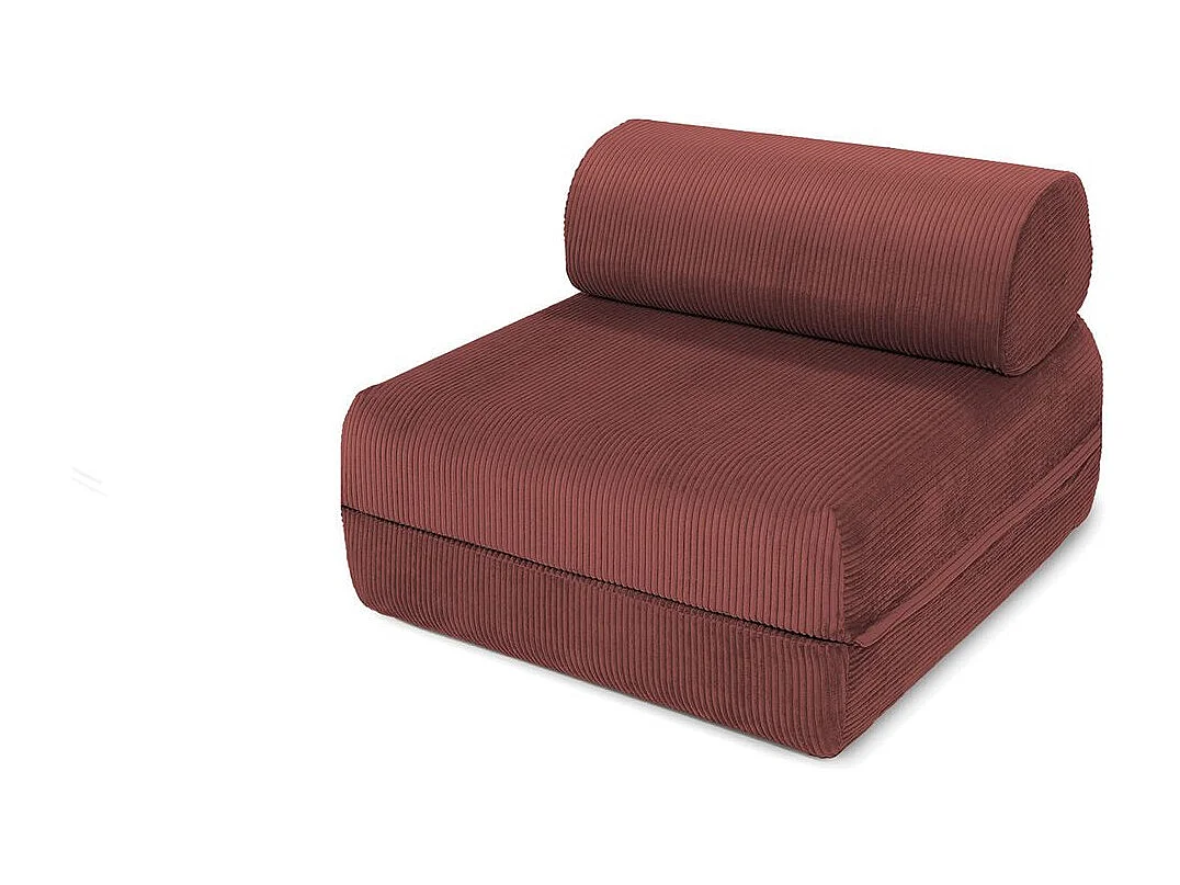 Canapé droit modulable et convertible 4 places - Velours côtelé - Rouge