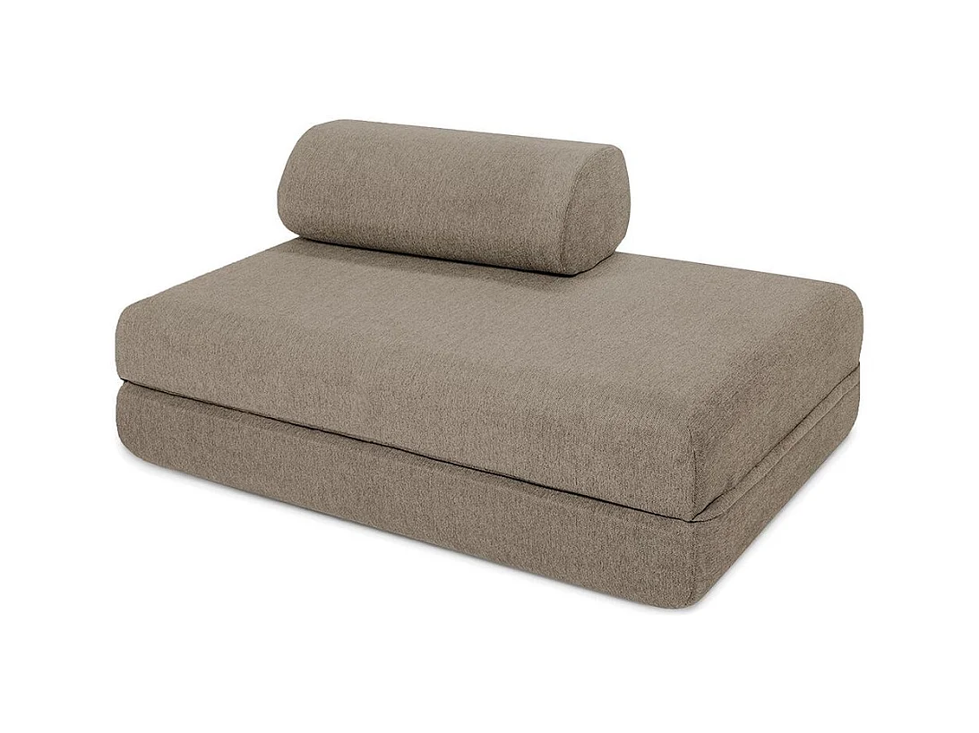 Canapé droit modulable et convertible 5 places - Tissu lisse - Taupe