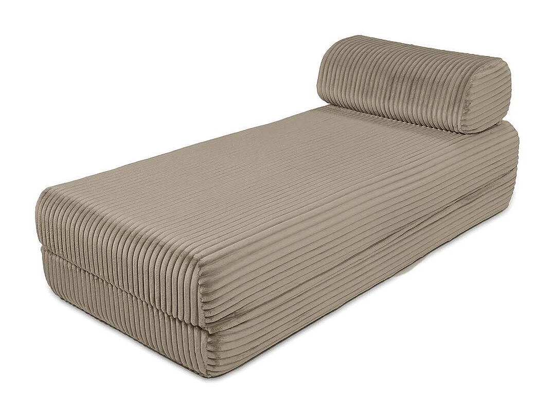 Canapé d'angle modulable et convertible 6 places - Velours côtelé XL - Taupe