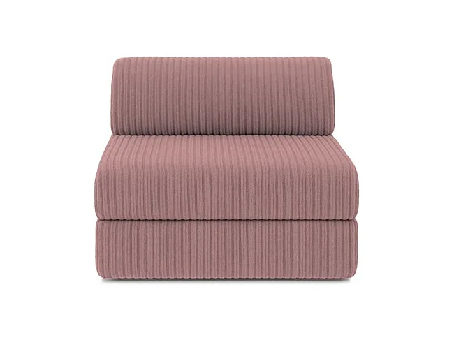 Canapé droit modulable et convertible 4 places - Velours côtelé XL - Rose