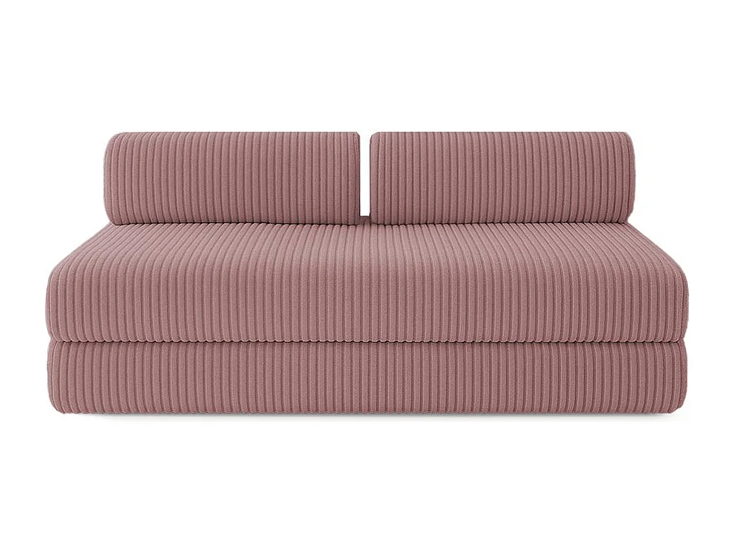 Canapé droit modulable et convertible 4 places - Velours côtelé XL - Rose
