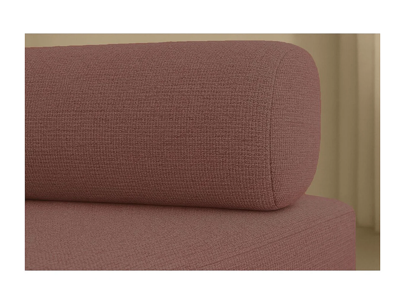 Canapé d'angle modulable et convertible 4 places - Tissu lisse - Terracotta