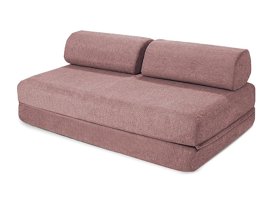 Canapé d'angle modulable et convertible 4 places - Tissu lisse - Terracotta