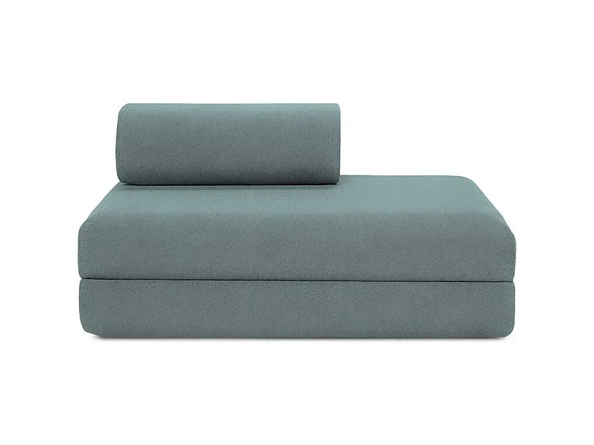 Canapé d'angle modulable et convertible 5 places - Tissu lisse - Bleu vert