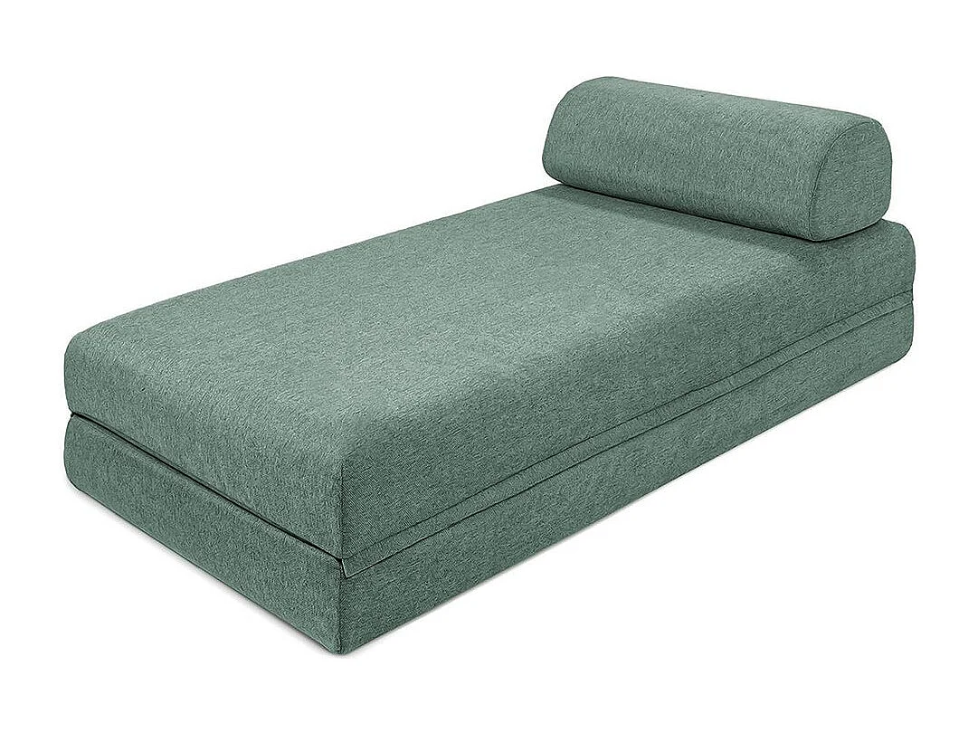 Canapé d'angle modulable et convertible 5 places - Tissu lisse - Bleu vert