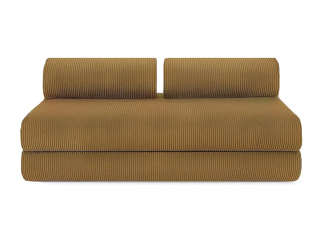 Canapé d'angle modulable et convertible 6 places - Velours côtelé - Jaune