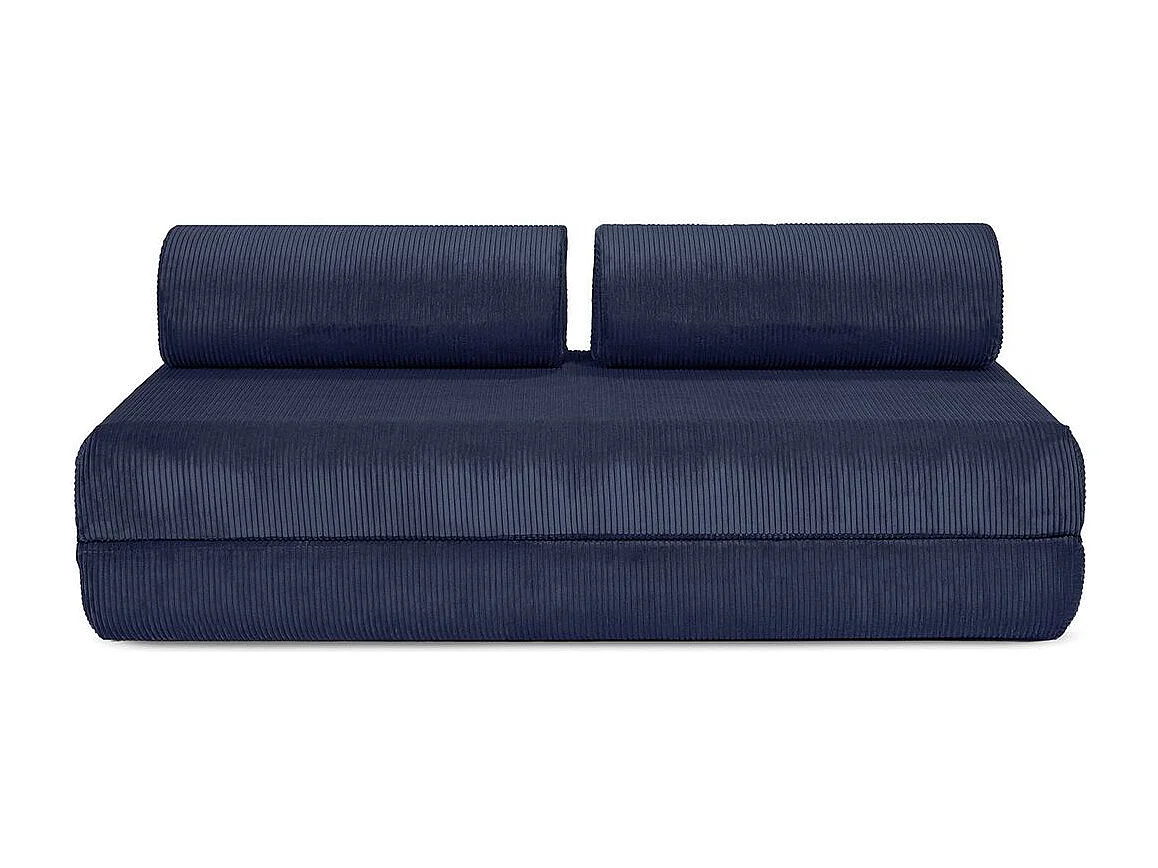 Canapé droit modulable et convertible 3 places - Velours côtelé - Bleu