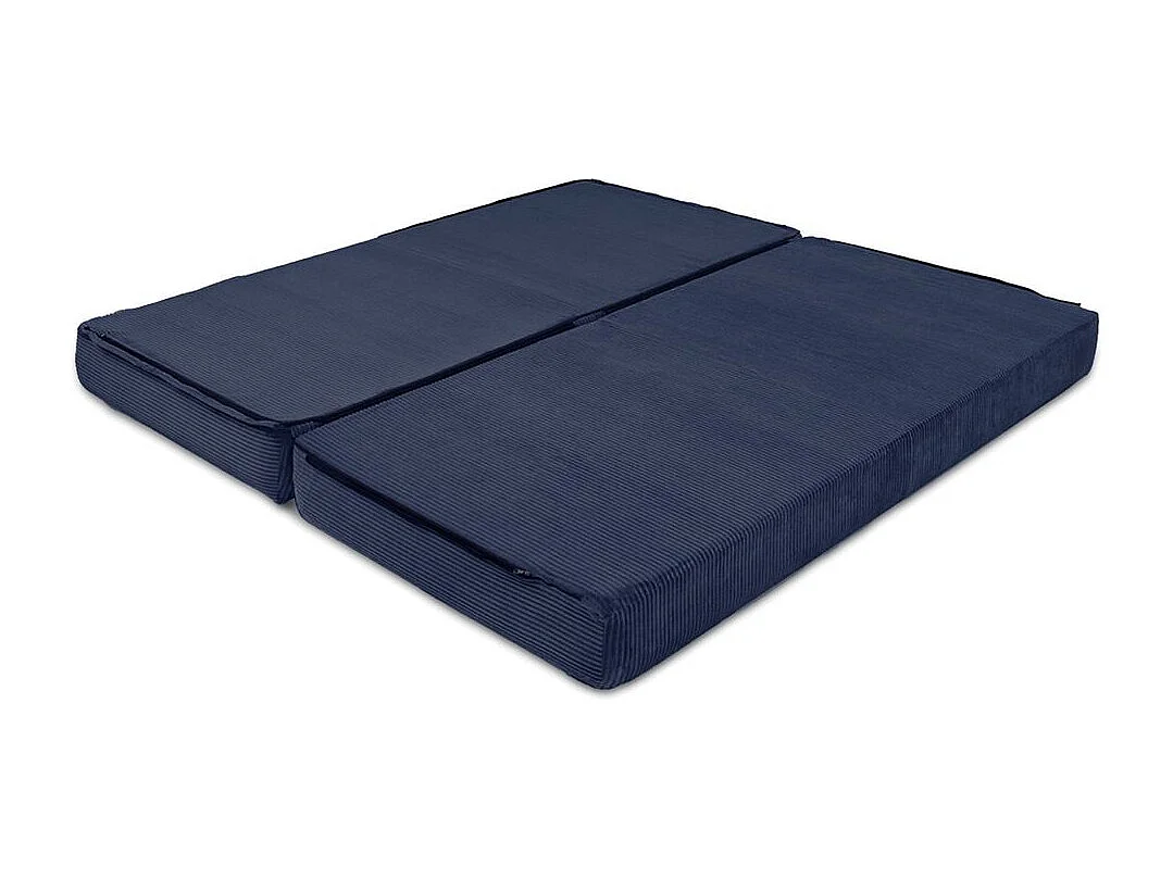 Canapé droit modulable et convertible 3 places - Velours côtelé - Bleu