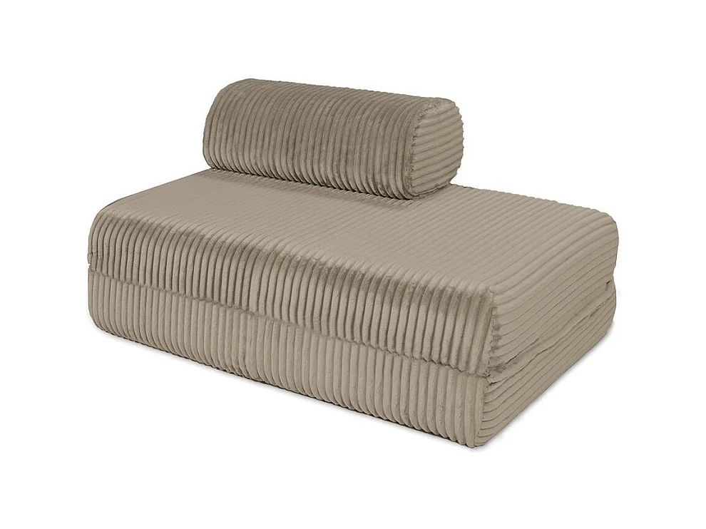 Canapé droit modulable et convertible 3 places - Velours côtelé XL - Taupe