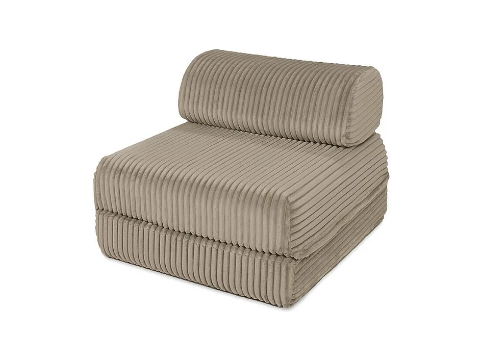Canapé droit modulable et convertible 3 places - Velours côtelé XL - Taupe