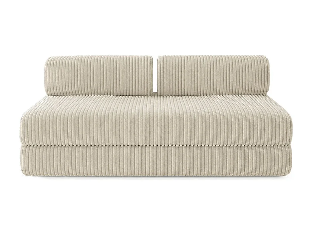 Canapé d'angle modulable et convertible 6 places - Velours côtelé XL - Beige