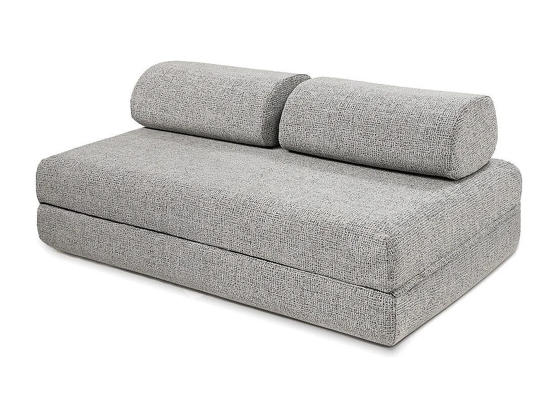 Canapé d'angle modulable et convertible 6 places - Tissu tweed - Gris