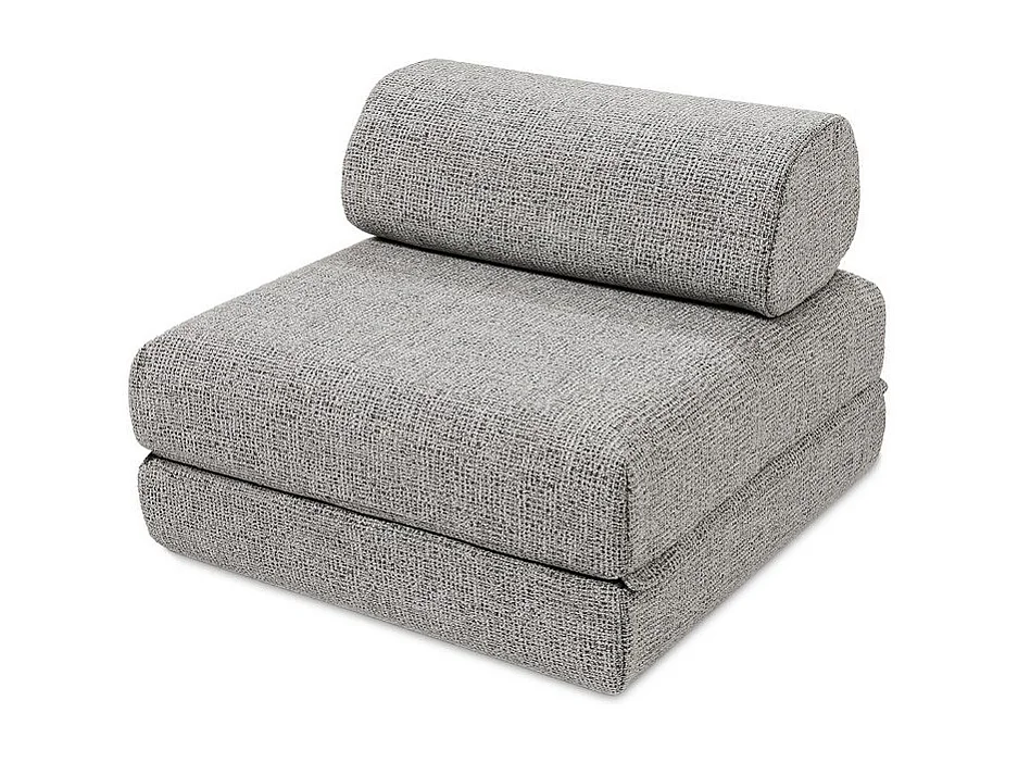 Canapé d'angle modulable et convertible 6 places - Tissu tweed - Gris