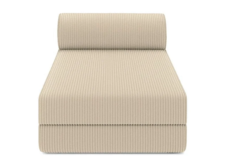 Canapé d'angle modulable et convertible 6 places - Velours côtelé - Beige