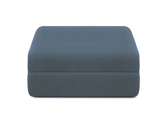 Canapé d'angle modulable et convertible 4 places - Tissu lisse - Bleu