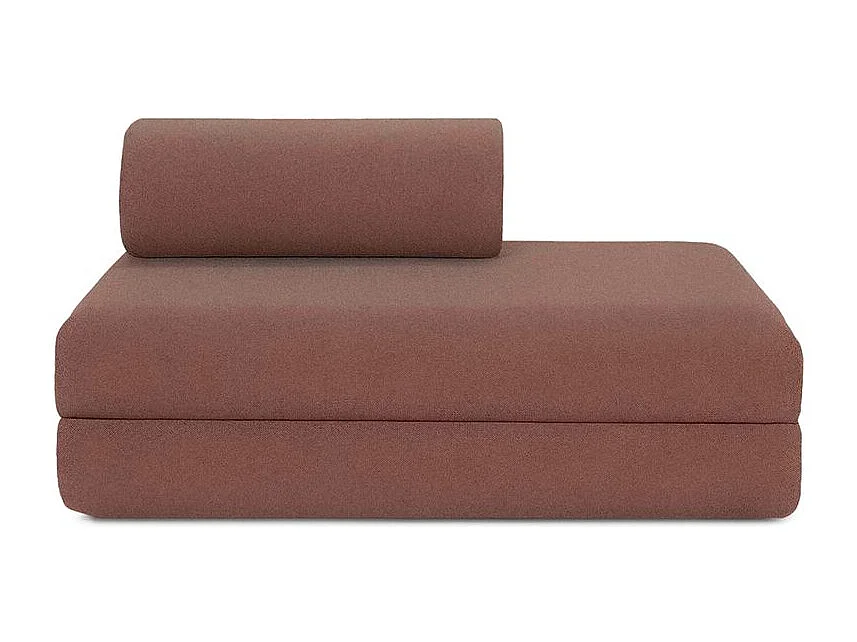Canapé d'angle modulable et convertible 5 places - Tissu lisse - Terracotta