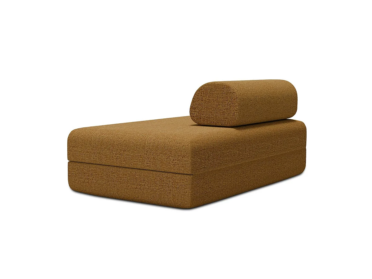 Canapé droit modulable et convertible 2 places - Tissu tweed - Jaune