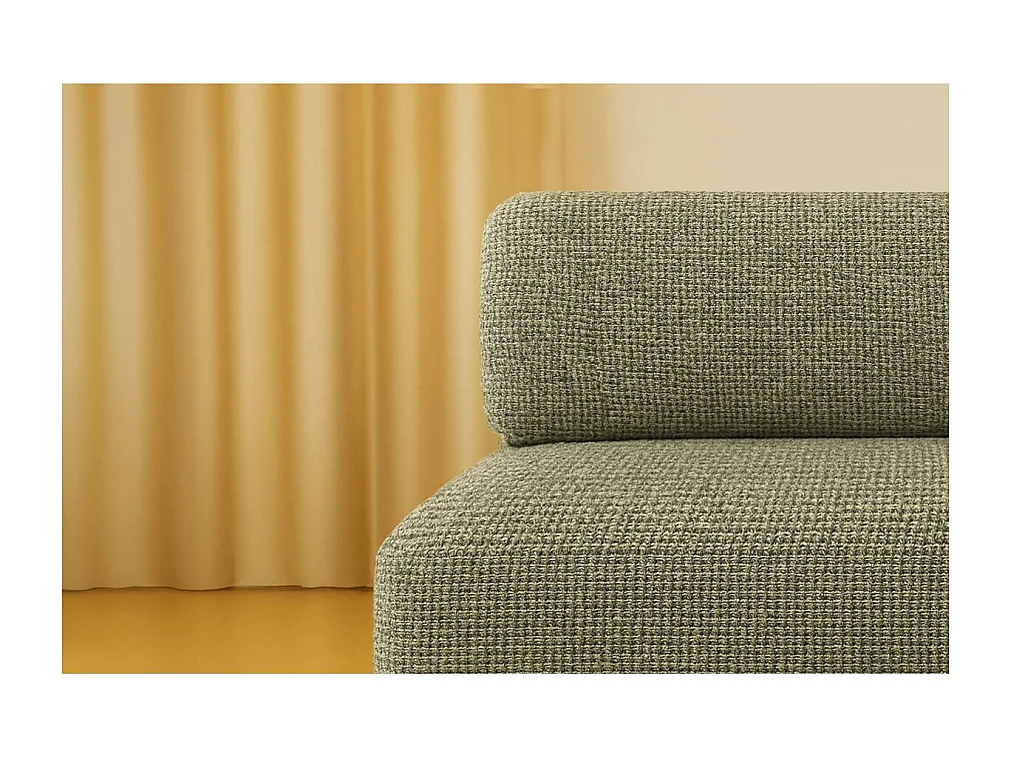 Canapé d'angle modulable et convertible 4 places - Tissu tweed - Vert