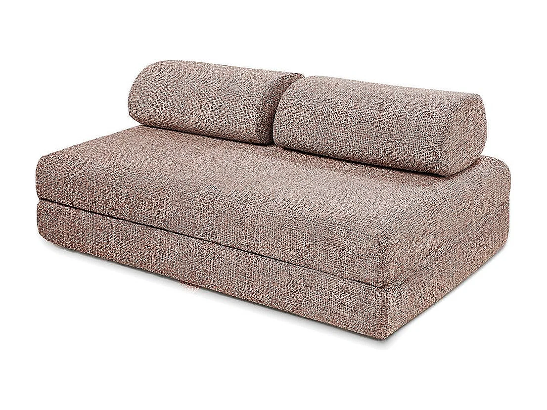 Canapé d'angle modulable et convertible 4 places - Tissu tweed - Rouge