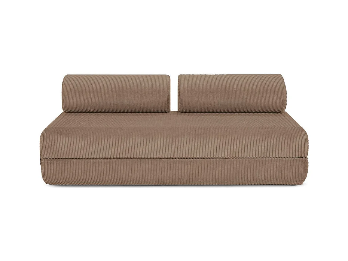 Canapé droit modulable et convertible 3 places - Velours côtelé - Taupe