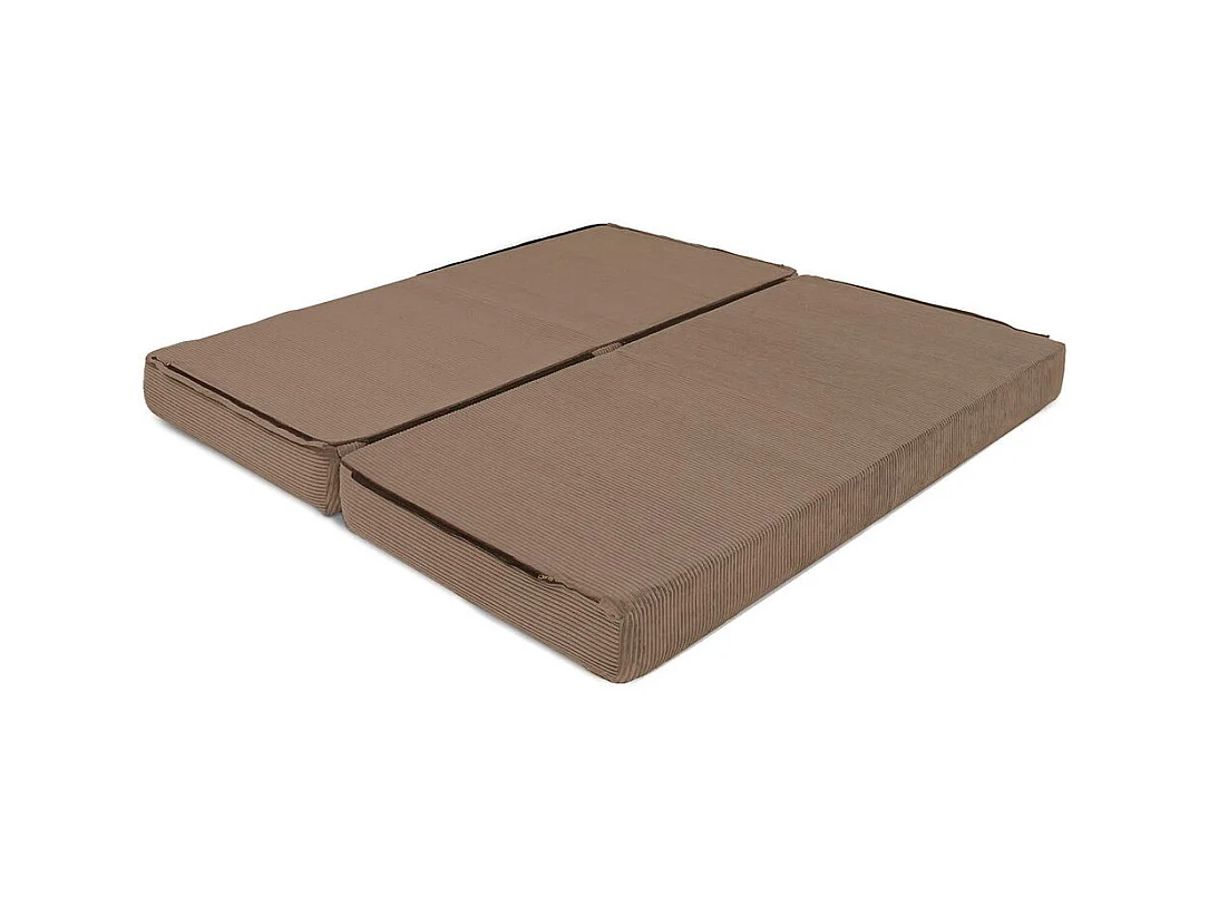 Canapé droit modulable et convertible 3 places - Velours côtelé - Taupe