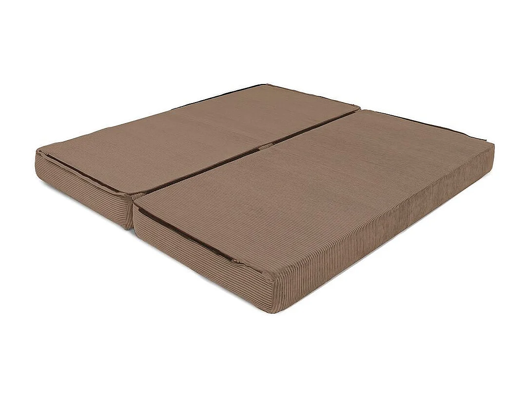 Canapé droit modulable et convertible 3 places - Velours côtelé - Taupe