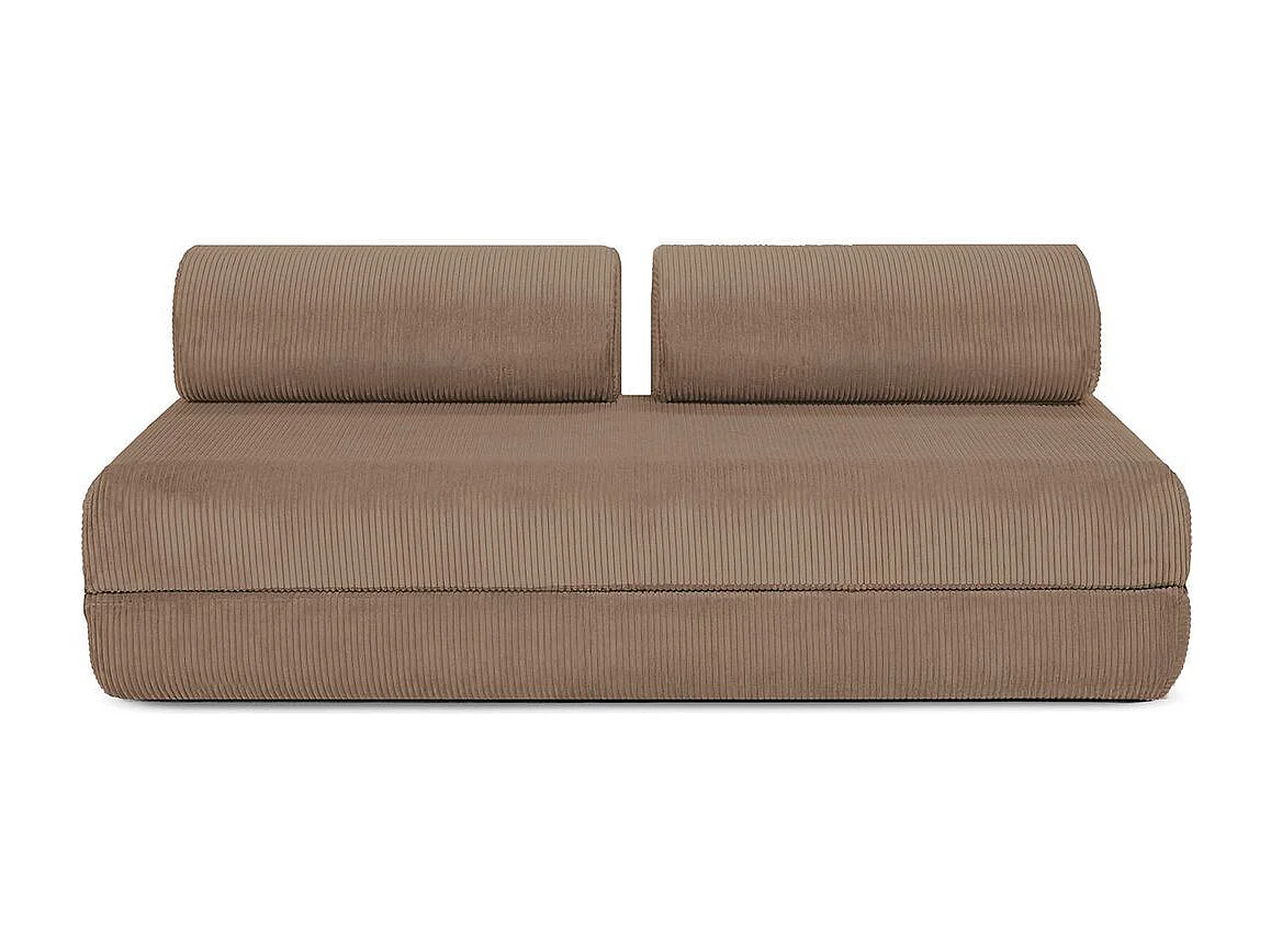 Canapé droit modulable et convertible 3 places - Velours côtelé - Taupe
