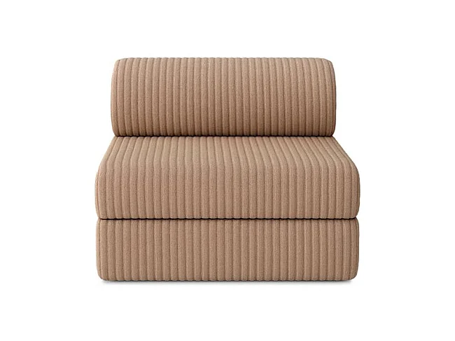 Canapé d'angle modulable et convertible 6 places - Velours côtelé XL - Marron