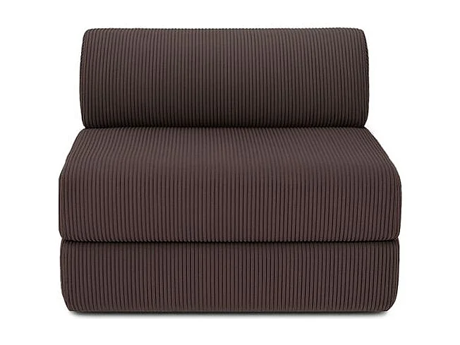 Canapé d'angle modulable et convertible 6 places - Velours côtelé - Marron