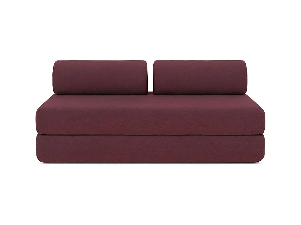Canapé droit modulable et convertible 3 places - Tissu lisse - Rouge