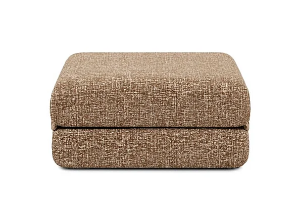 Canapé d'angle modulable et convertible 4 places - Tissu tweed - Marron