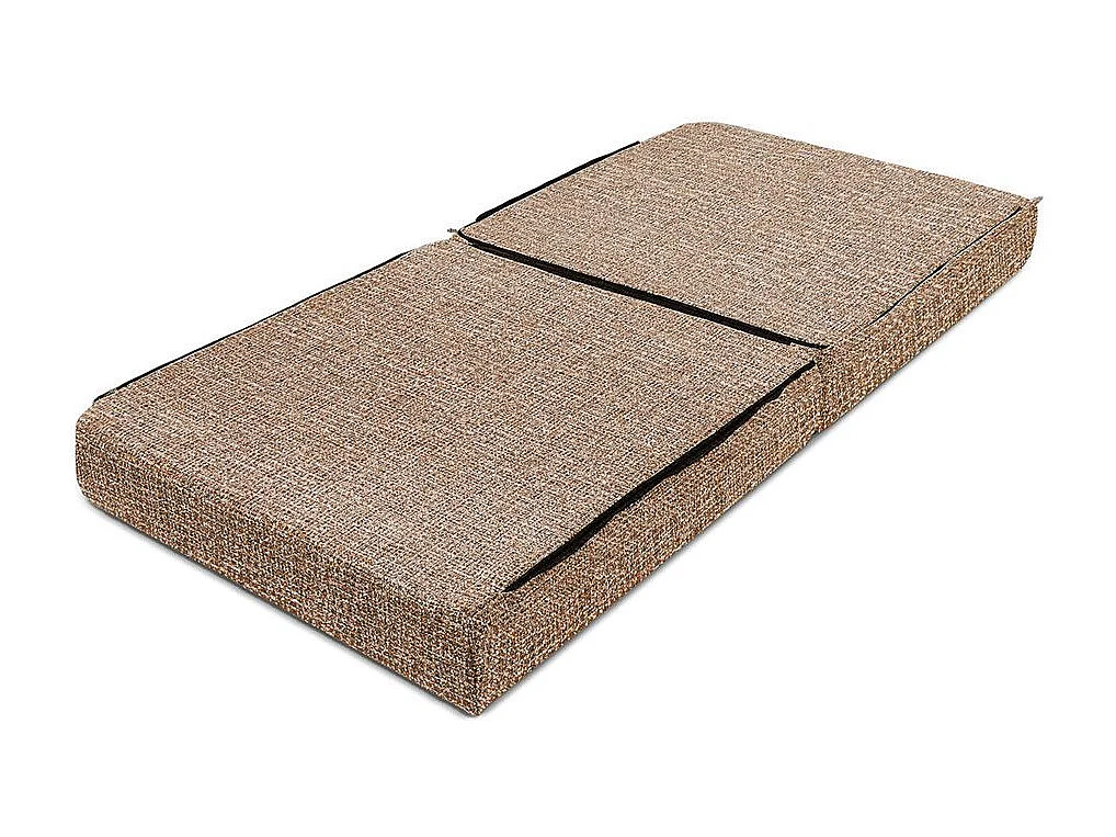 Canapé d'angle modulable et convertible 4 places - Tissu tweed - Marron