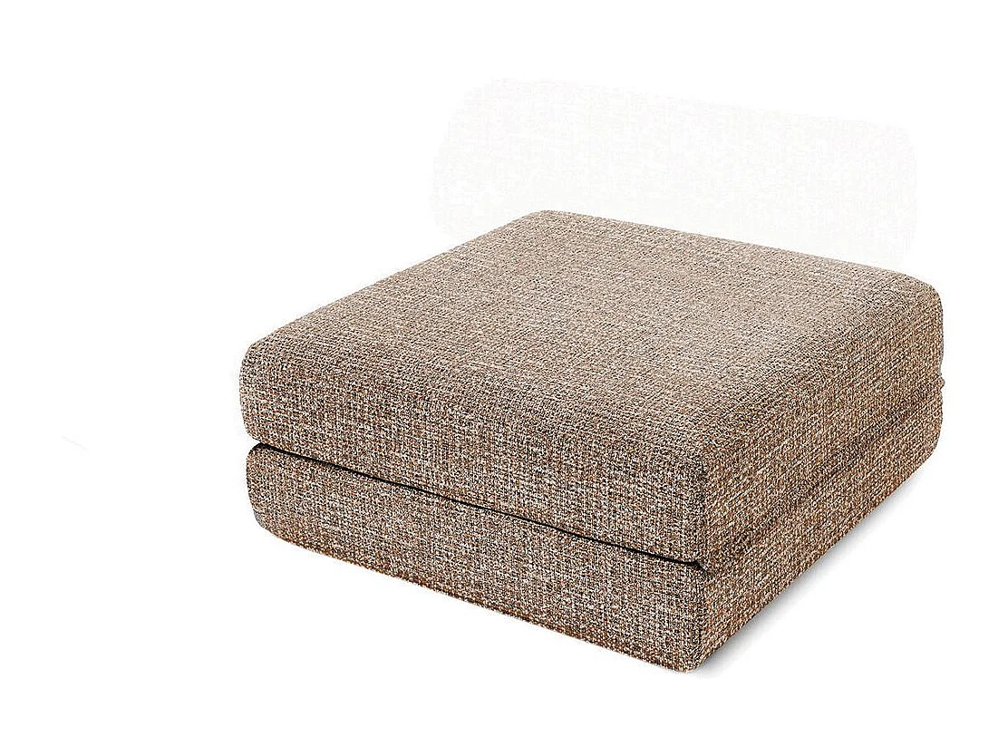 Canapé d'angle modulable et convertible 4 places - Tissu tweed - Marron