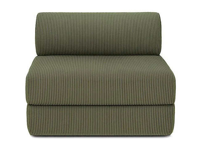 Canapé droit modulable et convertible 4 places - Velours côtelé - Vert