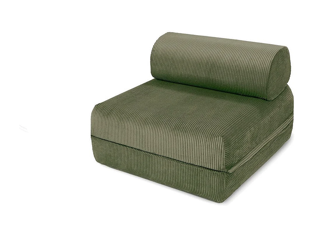 Canapé droit modulable et convertible 4 places - Velours côtelé - Vert